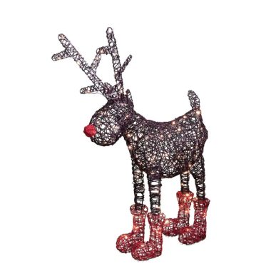 HOME KDR 1 LED-es szarvas, rudolf, 100 db állófényű LED, IP44, fémváz, műrattan, kültéri, beltéri