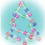   Home KID 502 B/M  fenyőfa ablakdísz, 35 db színes LED, 3 funkció, kapcsolható