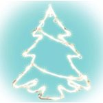   Home KID 502 B/WW fenyőfa ablakdísz, 35 db melegfehér LED, 3 funkció, kapcsolható