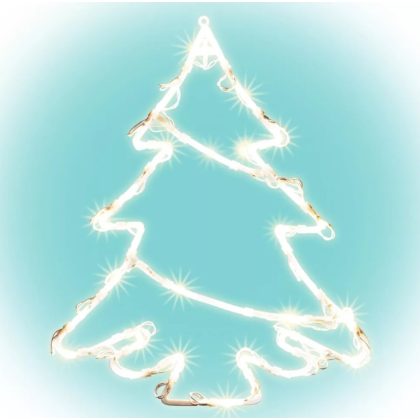   Home KID 502 B/WW fenyőfa ablakdísz, 35 db melegfehér LED, 3 funkció, kapcsolható