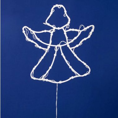 Home KID501BWW LED-es angyal ablakdísz, 33x30 cm, 35 db melegfehér LED, időzítő, elemes tápellátás, beltéri kivitel