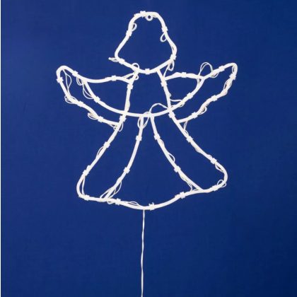   Home KID501BWW LED-es angyal ablakdísz, 33x30 cm, 35 db melegfehér LED, időzítő, elemes tápellátás, beltéri kivitel