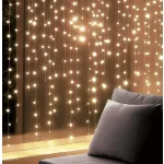   Home KIN210DWW DOT LED-es fényfüggöny, 210db melegfehér DOT LED, 1,5m hosszú, állófényű, adapteres tápellátás, beltéri kivitel