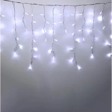 Home KSFW200WH sorolható fényfüggöny, 4 méter, 200db hidegfehér LED, fehér vezeték, kül- és beltéri kivitel