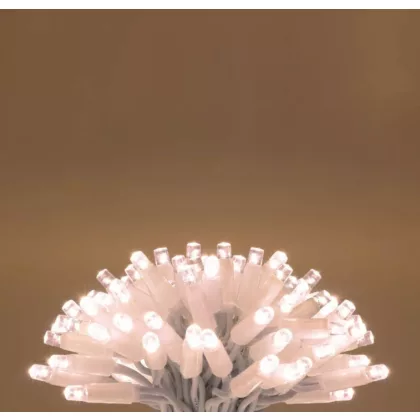   Home KSIW100WW sorolható fényfüzér, 10 méter , 100db melegfehér LED, fehér vezeték, kül- és beltéri kivitel