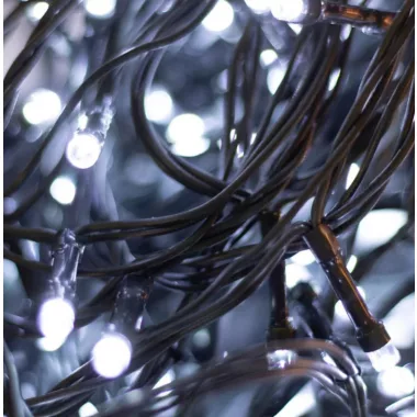Home LED248WH LED fényfüzér, 240db hidegfehér LED, 23,9m hosszúságú, 8 program időzítővel, zöld vezeték, adapteres tápellátás, kül- és beltéri kivitel