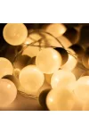 Home MLC20B LED-es gömb fényfüzér, 20 melegfehér LED, elemes, ~3m hossz, átlátszó vezeték, fa + műanyag
