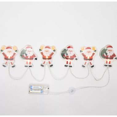 Home MLS6 LED-es mikulás fényfüzér, szilikon, 6db melegfehér LED, elemes tápellátás, beltéri kivitel