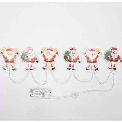   Home MLS6 LED-es mikulás fényfüzér, szilikon, 6db melegfehér LED, elemes tápellátás, beltéri kivitel