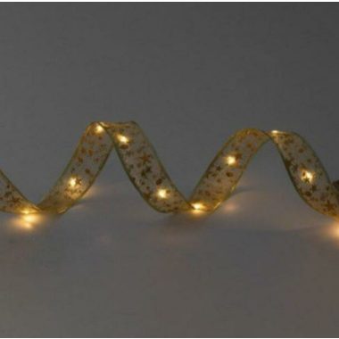 Home RLS10WW LED-es szalag mintákkal, arany színű szalag, 8 funkció, 100db melegfehér LED, elemes tápellátás, beltéri kivitel