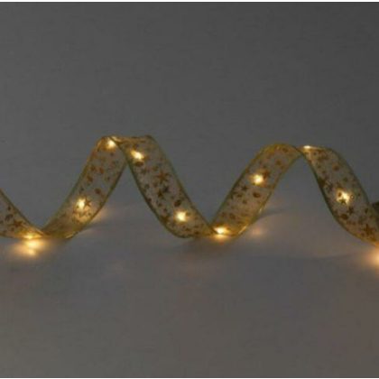   Home RLS10WW LED-es szalag mintákkal, arany színű szalag, 8 funkció, 100db melegfehér LED, elemes tápellátás, beltéri kivitel