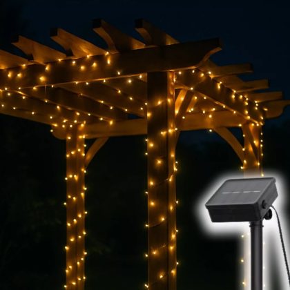   Home SLC100WW szolár fényfüzér, 100db melegfehér LED, 7m hosszúság, zöld vezeték, kültéri kivitel
