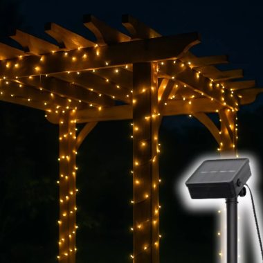 Home SLC200WW szolár fényfüzér, 200db melegfehér LED, 14m hosszúság, zöld vezeték, kültéri kivitel