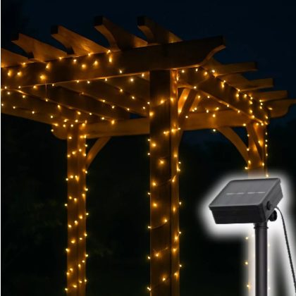   Home SLC200WW szolár fényfüzér, 200db melegfehér LED, 14m hosszúság, zöld vezeték, kültéri kivitel