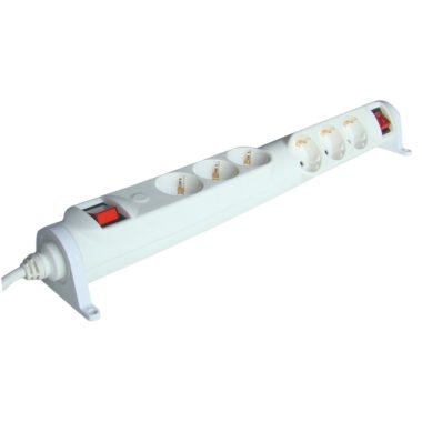 TRACON HRRK3/3 Forgatható-rögzíthető elosztósáv, kapcsolós 2×3×SCHUKO, 3m, max.16A, 250VAC