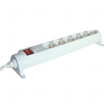 TRACON HRRK6 Forgatható-rögzíthető elosztósáv, kapcsolós 6×SCHUKO, 3m, max.16A, 250VAC, 3680W, 3x1,5mm2, H05VV-F