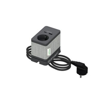   SCHNEIDER INS44051 UNICA SYSTEM+ Asztali csatlakozó, 2P+F / USB A+C, antracit-szürke