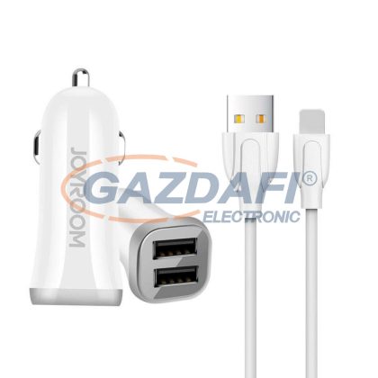   JOYROOM 21984 Încărcător auto 2xUSB + cablu de date Lightning