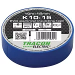   TRACON K10-15 Szigetelőszalag, kék 10m×15mm, PVC, 0-90°C, 40kV/mm