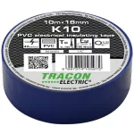   TRACON K10 Szigetelőszalag, kék 10m×18mm, PVC, 0-90°C, 40kV/mm