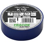 TRACON K10 Szigetelőszalag, kék 10m×18mm, PVC, 0-90°C, 40kV/mm