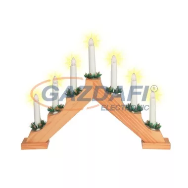 HOME KAD 01 gyertyapiramis, melegfehér fényű, lakkozott fa