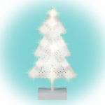   HOME KAD 19 PINE LED-es asztali dísz, fenyőfa, műanyag, melegfehér világítás, 21x39 cm