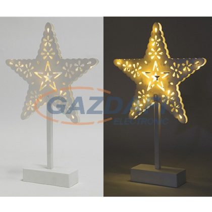   HOME KAD 20 STAR LED-es asztali dísz, csillag, műanyag, melegfehér világítás, 25x39 cm