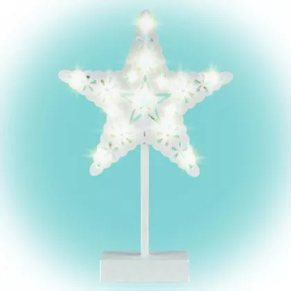   HOME KAD 20 STAR LED-es asztali dísz, csillag, műanyag, melegfehér világítás, 25x39 cm