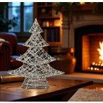   HOME KAD45 fém fenyő dekoráció, 160db melegfehér micro LED, 5 m tápvezeték, adapteres tápellátás, beltéri kivitel