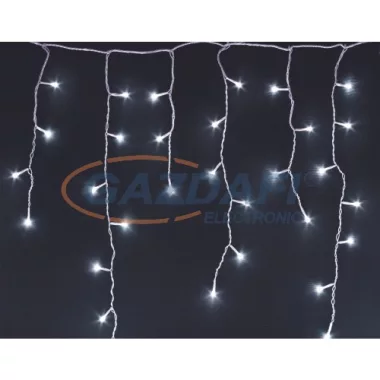 HOME KAF 200L LED-es jégcsap fényfüggöny, 4.7 m, hideg fehér, 8 programos, memóriás