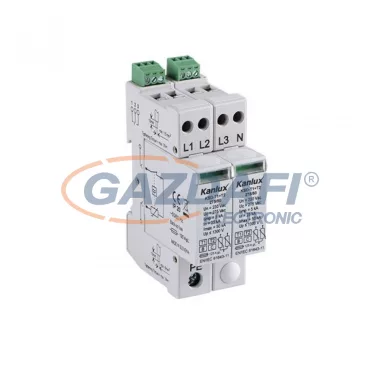 KANLUX 23138 KSD-T1T2 275/200R3P+N IP20 , 200kA , 230V/400V AC, 50/60Hz , 68 x 91 x 36 mm , világosszürke