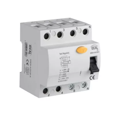   KANLUX 23193 KRD6-4/63/30-A fírelé életvédelmi relé(38746) 400V AC 63A IP20 fehér