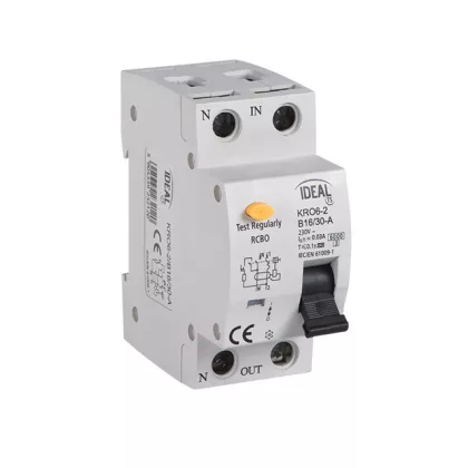   KANLUX 23214 KRO6-2/B10/30-A kismegszakító + életvéd.relé 230V AC 10A IP20 fehér