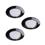   KANLUX 23855 TRIBIS II O B spot lámpa szett fekete 3x max. 10W süllyesztett IP20