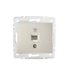  KANLUX 24810 DOMO 01-1370-003 Telefon csatlakozó aljzat,független (RJ11) krém