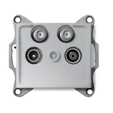 KANLUX 24868 DOMO 01-1590-043 Antenna csatlakozó aljzat TV/R/SAT/SAT végzáró ezüst