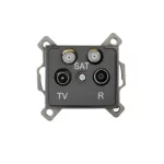   KANLUX 24927 DOMO 01-1590-041 Antenna csatlakozó aljzat TV/R/SAT/SAT végzáró grafit