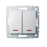   KANLUX 25070 LOGI 02-1023-102 Jelzőfényes dupla nyomókapcsoló
10AX - 250V~