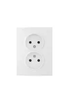 KANLUX 25096 LOGI 02-1280-102 fehér Dupla dugalj, földelés nélkül 250V AC 16A IP20 fehér