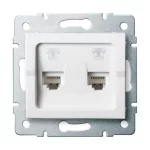   KANLUX 25107 LOGI 02-1380-002 Dupla telefon csatlakozó aljzat, független (2xRJ11)