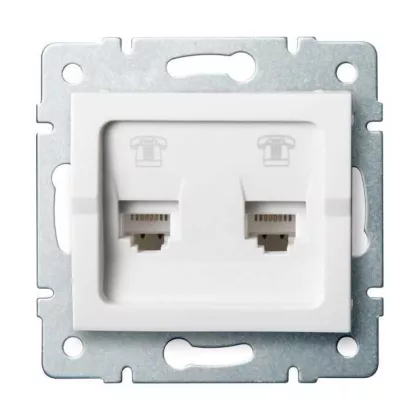   KANLUX 25107 LOGI 02-1380-002 Dupla telefon csatlakozó aljzat, független (2xRJ11)