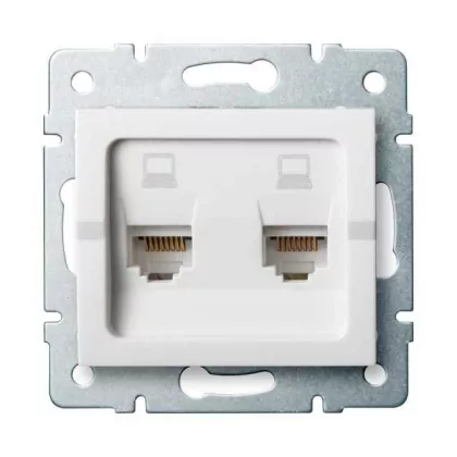   KANLUX 25110 LOGI 02-1410-002 Dupla adatcsatlakozó aljzat, független (2xRJ45 Cat 5e Jack)