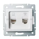   KANLUX 25113 LOGI 02-1440-002 Adat-telefoncsatlakozó aljzat (RJ45 Cat 6+RJ11)