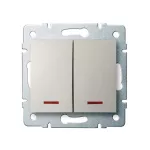   KANLUX 25130 LOGI 02-1023-103 Jelzőfényes dupla nyomókapcsoló
10AX - 250V~