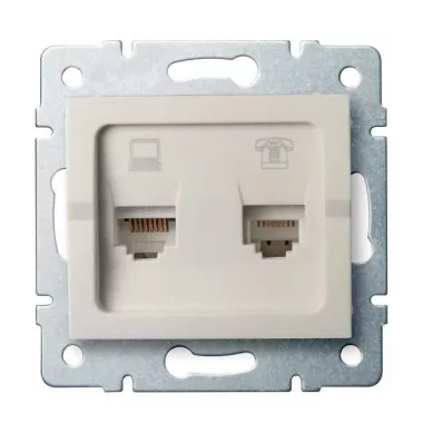 KANLUX 25171 LOGI 02-1430-003 Adat-telefoncsatlakozó aljzat (RJ45 Cat 5e+RJ11)