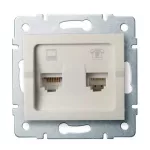   KANLUX 25172 LOGI 02-1440-003 Adat-telefoncsatlakozó aljzat (RJ45 Cat 6+RJ11)
