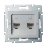   KANLUX 25228 LOGI 02-1410-043 Dupla adatcsatlakozó aljzat, független (2xRJ45 Cat 5e Jack)