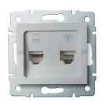   KANLUX 25230 LOGI 02-1430-043 Adat-telefoncsatlakozó aljzat (RJ45 Cat 5e+RJ11)