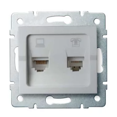 KANLUX 25230 LOGI 02-1430-043 Adat-telefoncsatlakozó aljzat (RJ45 Cat 5e+RJ11)